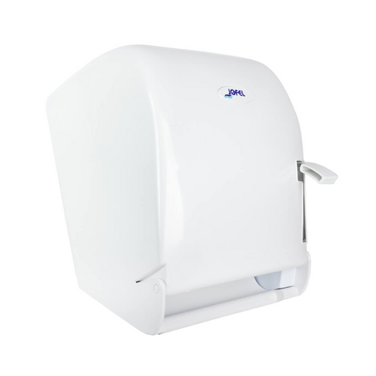 Dispensador de toalla en rollo con palanca Smart | Jofel AG10000 | Capacidad 180 m | Plástico ABS blanco.1