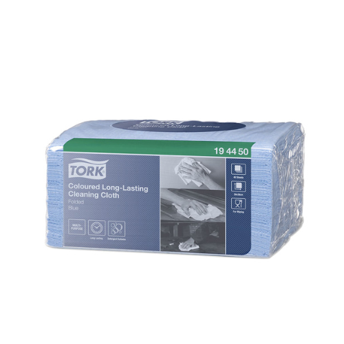 Tork Paño de Limpieza Código Color Azul 8 Paq / 40 paños (194450)