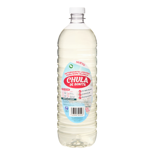 Detergente Líquido Ropa Blanca CHULA DE BONITA | Blanqueador | 5L | 1L