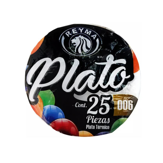 Plato Térmico Reyma #6 Pastelero | Bolsa con 25 piezas | Desechable color blanco.1