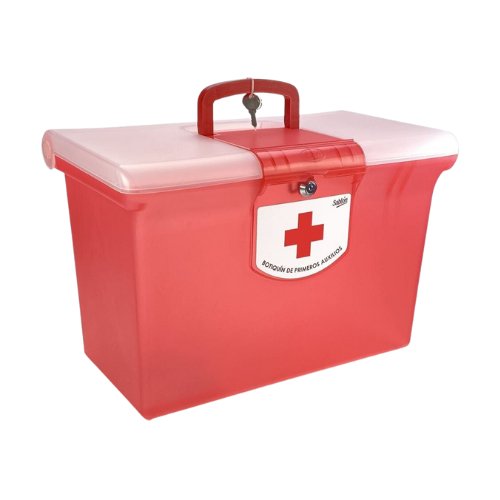 Botiquín Grande Color Rojo con Asa y Cerradura (9043B) - Karlan ¡Marca la Limpieza!9043B