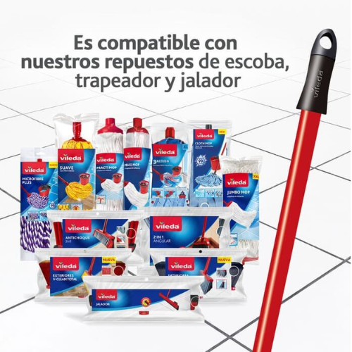 palo-para-mop-vileda-professional-rosca-italiana.jpg: Detalle de la rosca italiana en el extremo de un palo para mop Vileda Professional