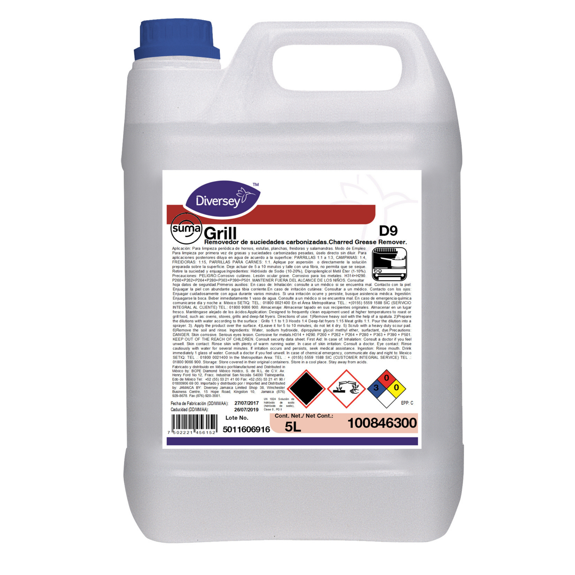 Removedor de Suciedad Carbonizada Suma Grill D9 Diversey 100846300 - 5L