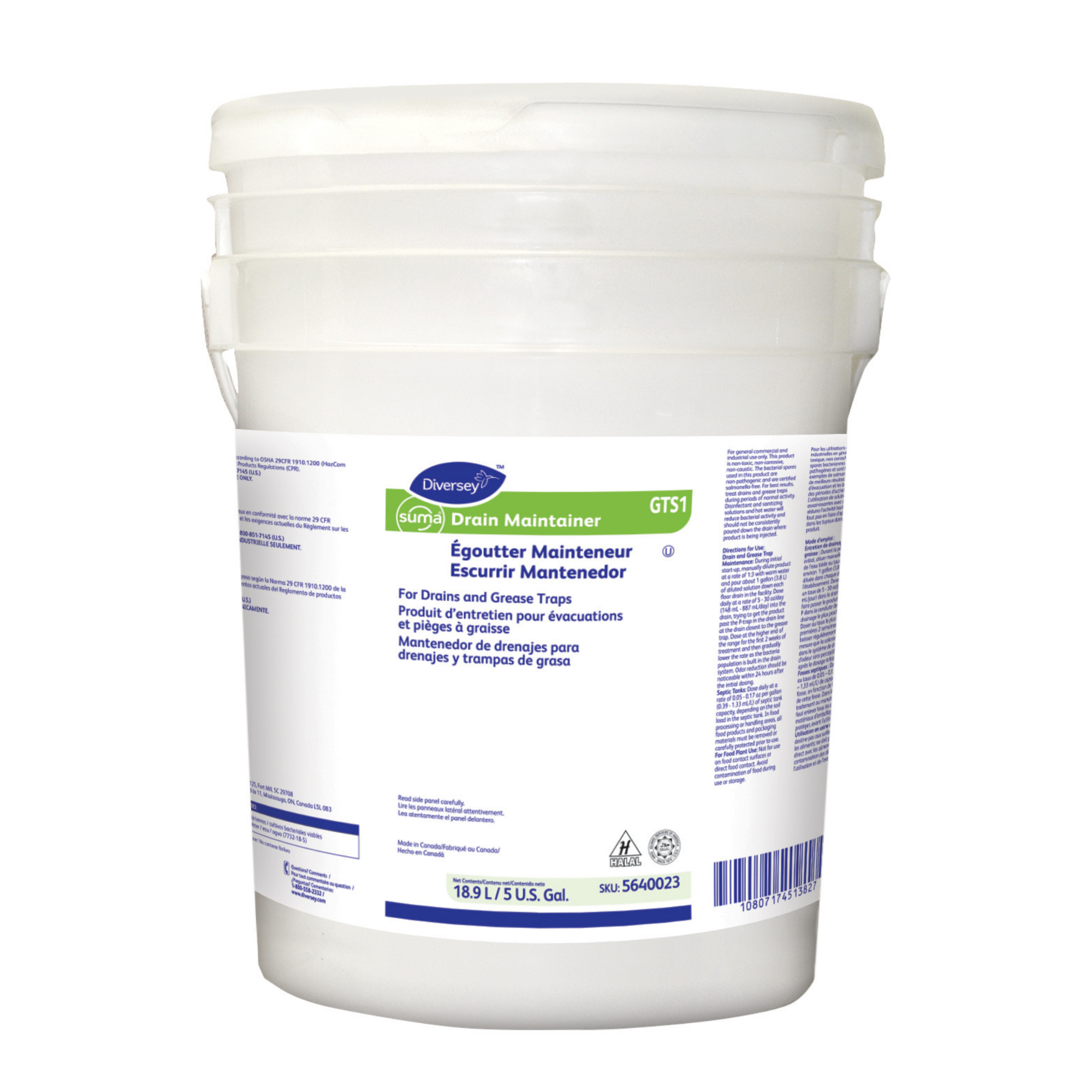 Mantenedor de Drenajes y Trampas de Grasa Diversey 5640023 - Cubeta 5 Galones