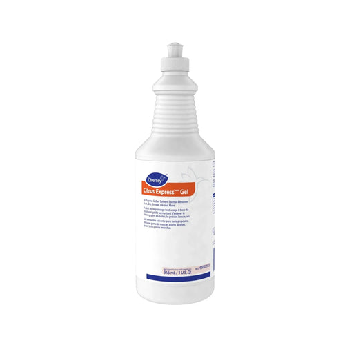 Botella de 946ml del removedor de manchas y chicles Citrus Express de Diversey.