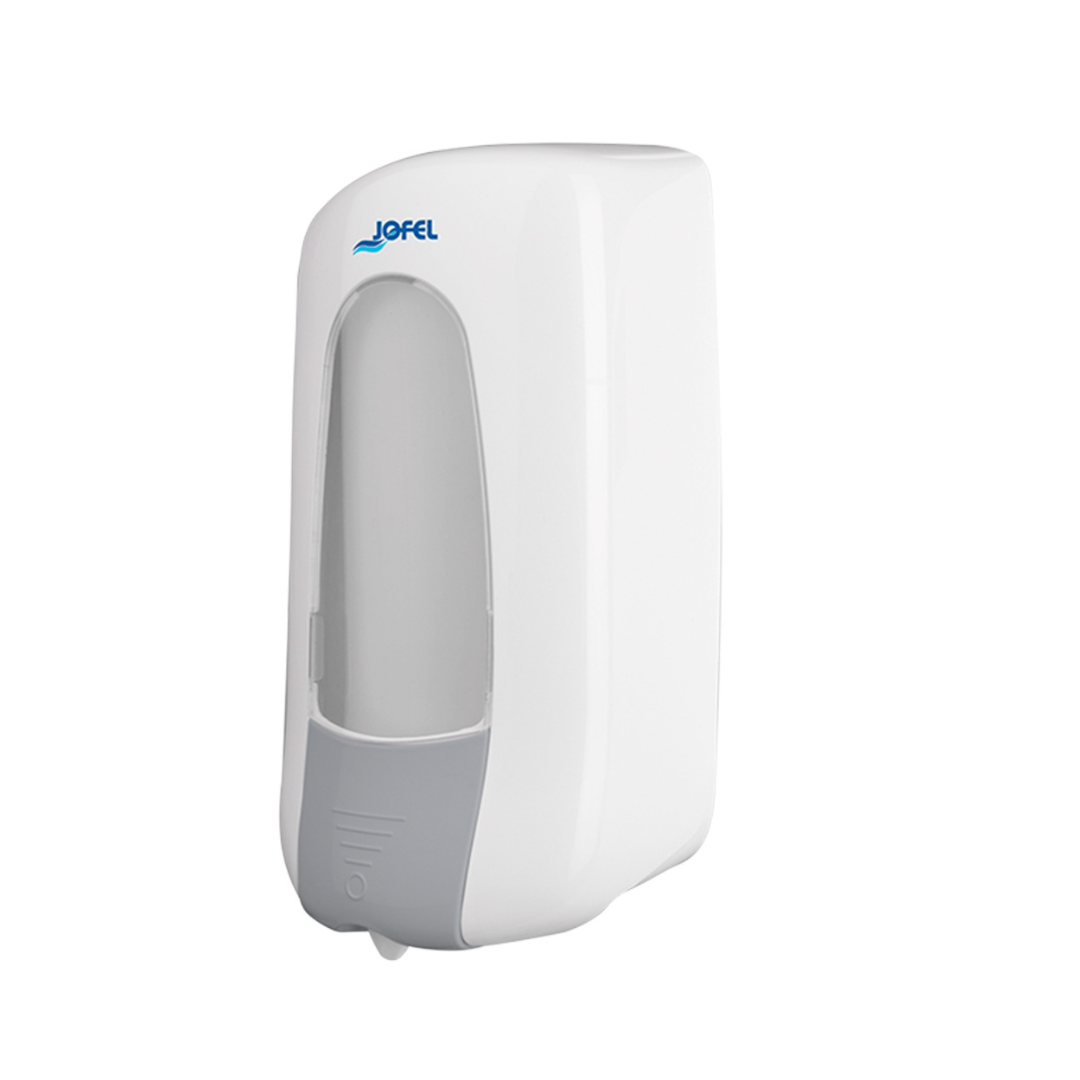 Dispensador de jabón en gel Atlántica | Jofel AC95000 | Para cartucho 800 ml | Plástico ABS blanco