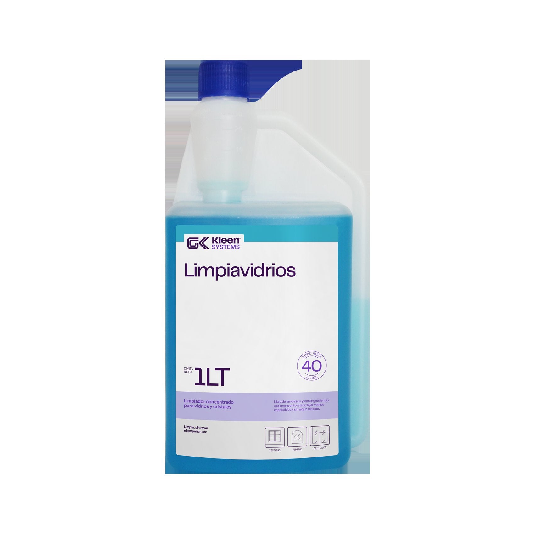 Limpiador Concentrado para Vidrios y Cristales Gel Kleen - 1 Litro