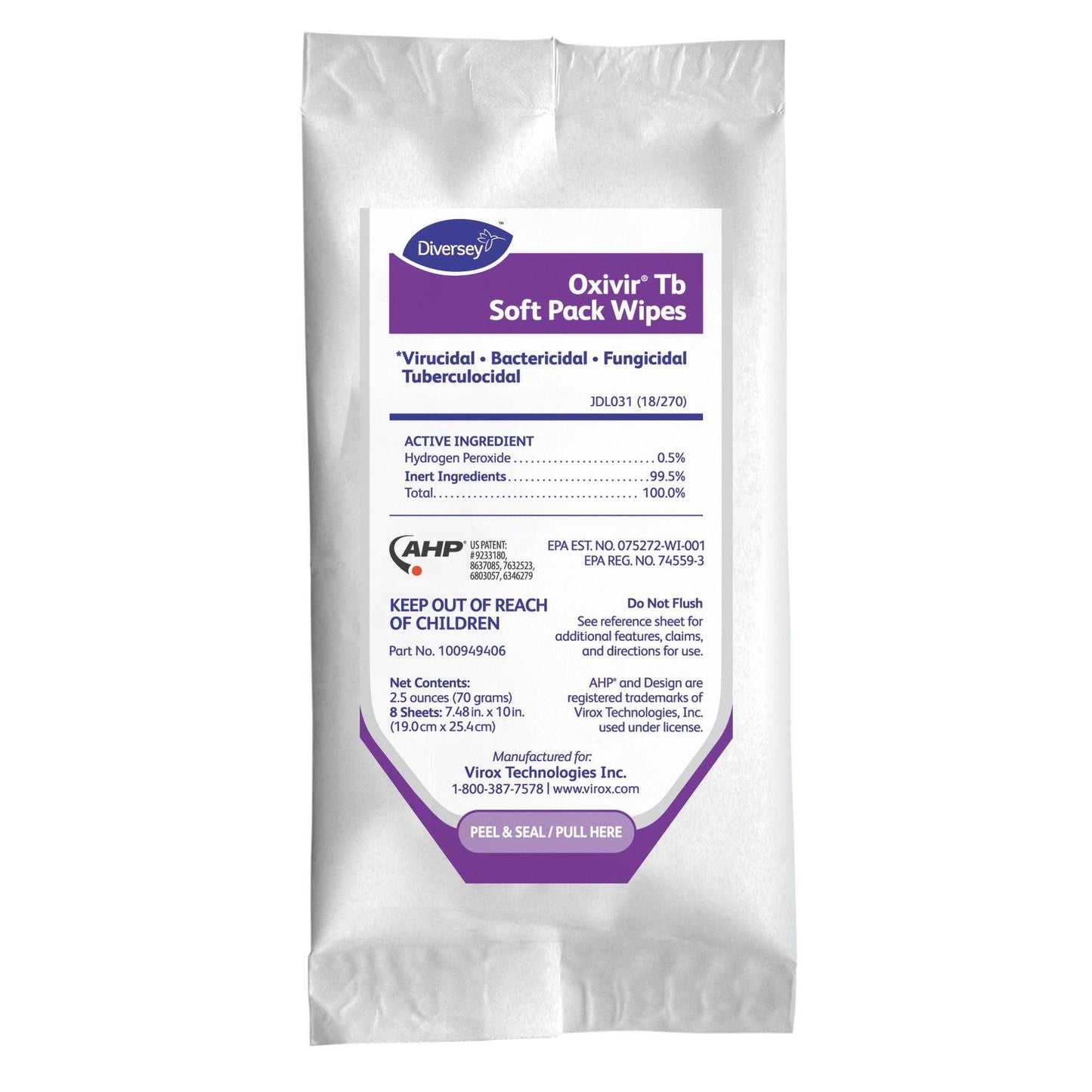 Diversey® Cuidado de Edificio Oxivir Tb Wipes (4599516 - 5388471 -100949406) - Karlan ¡Marca la Limpieza!100949406