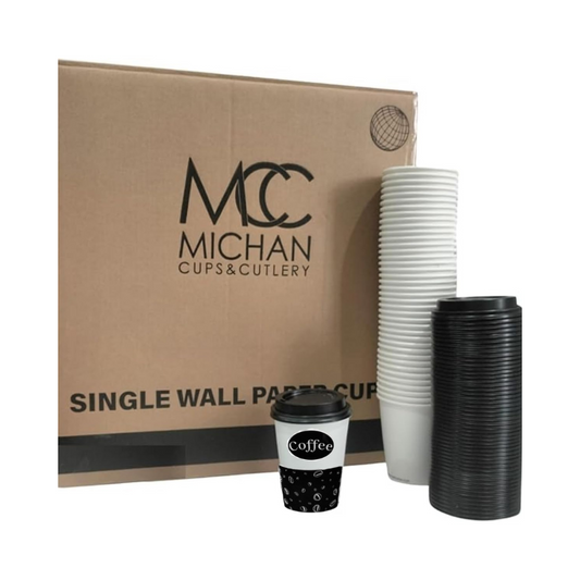 Vasos térmicos MCC Michan 8 oz | Caja con 1,000 piezas | Biodegradables y compostables