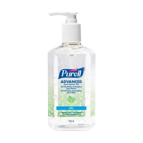 purell-gel-antiseptico-green-certified-354ml.jpg: Botella de PURELL Advanced Hand Sanitizer Green Certified Gel de 354 ml con dispensador.