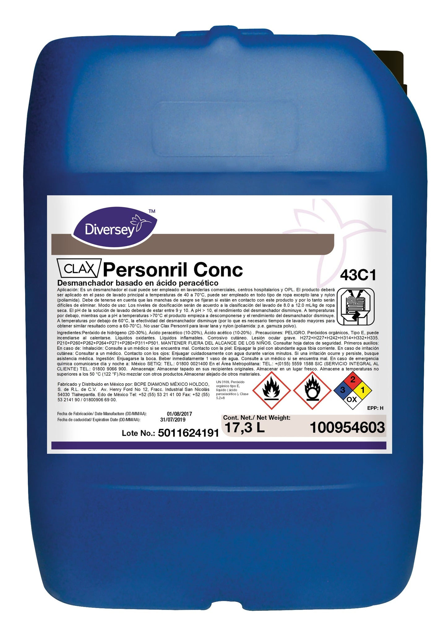 Diversey® Cuidado de Prendas Clax Personril Conc. 43C1 (100954603)