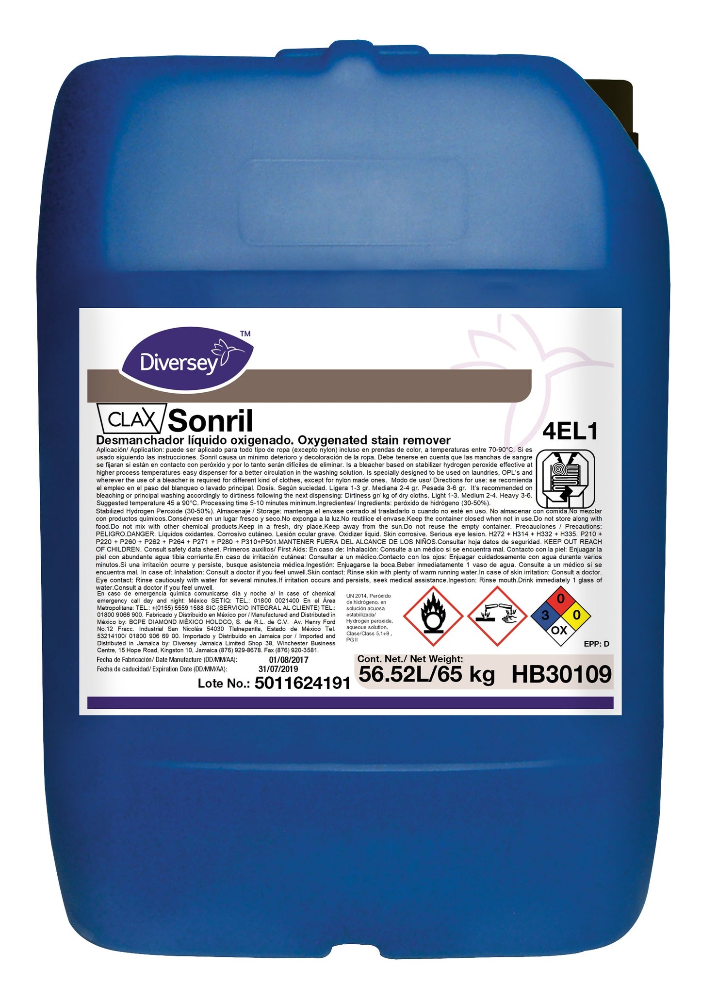 Diversey® Cuidado de Prendas Clax Sonril 4EL 1 (HB30109)