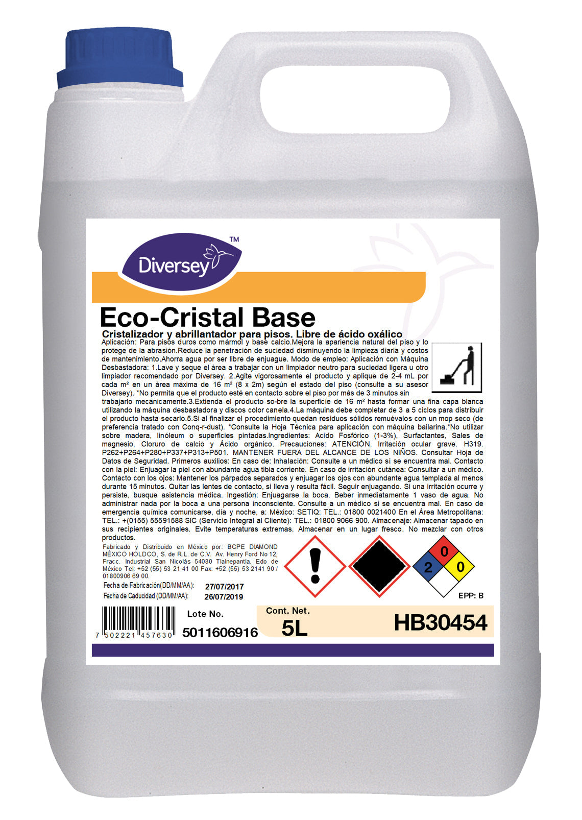 Diversey® Cuidado de Pisos Eco-Cristal Base (HB30454)