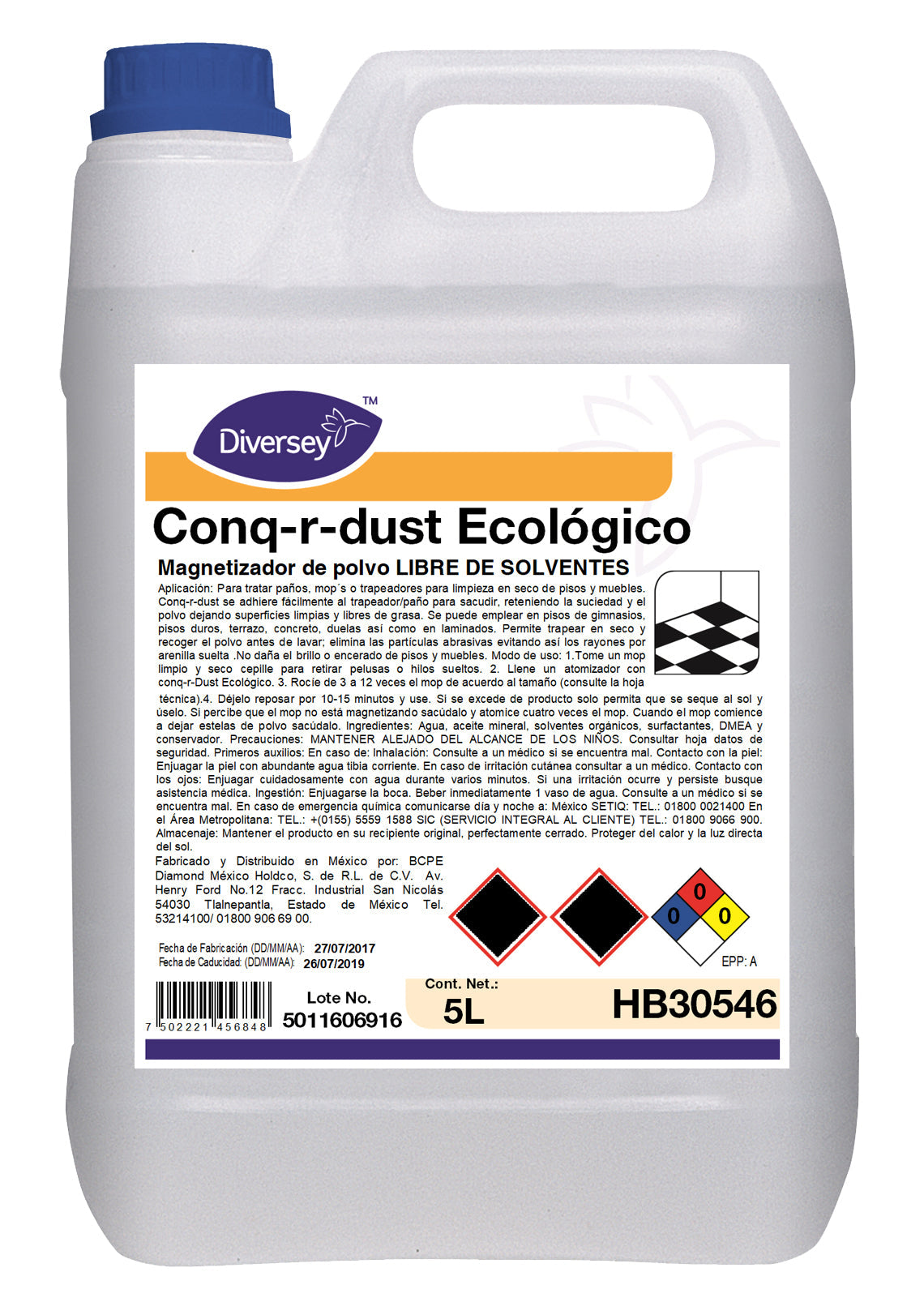 Diversey® Cuidado de Pisos Conq-r-dust Ecológico (HB30546)