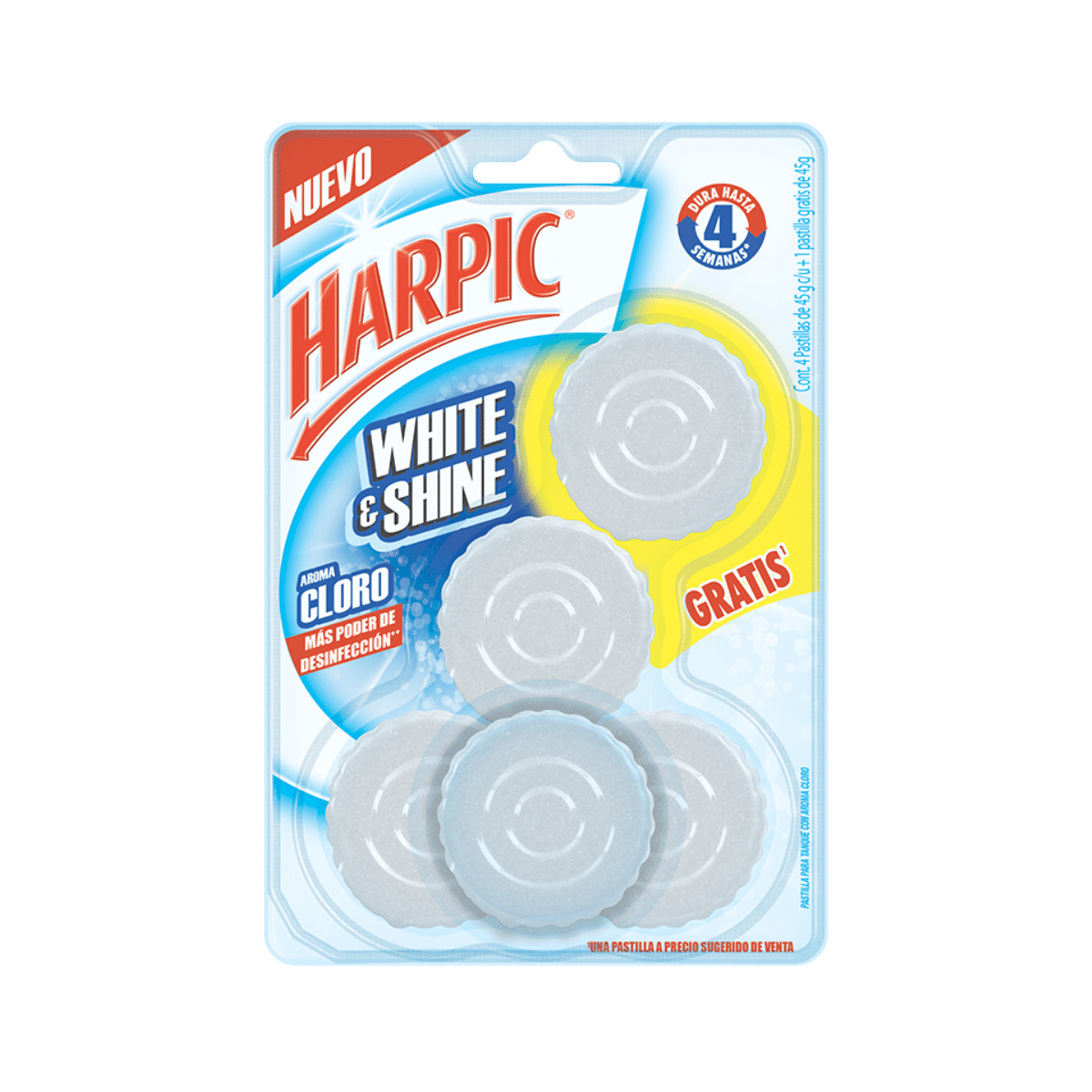 Harpic® White & Shine Pastilla Para Tanque con Aroma a Cloro