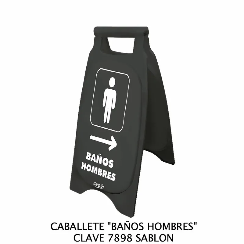 Caballete de Plástico Rígido — Señal: Baños Hombres