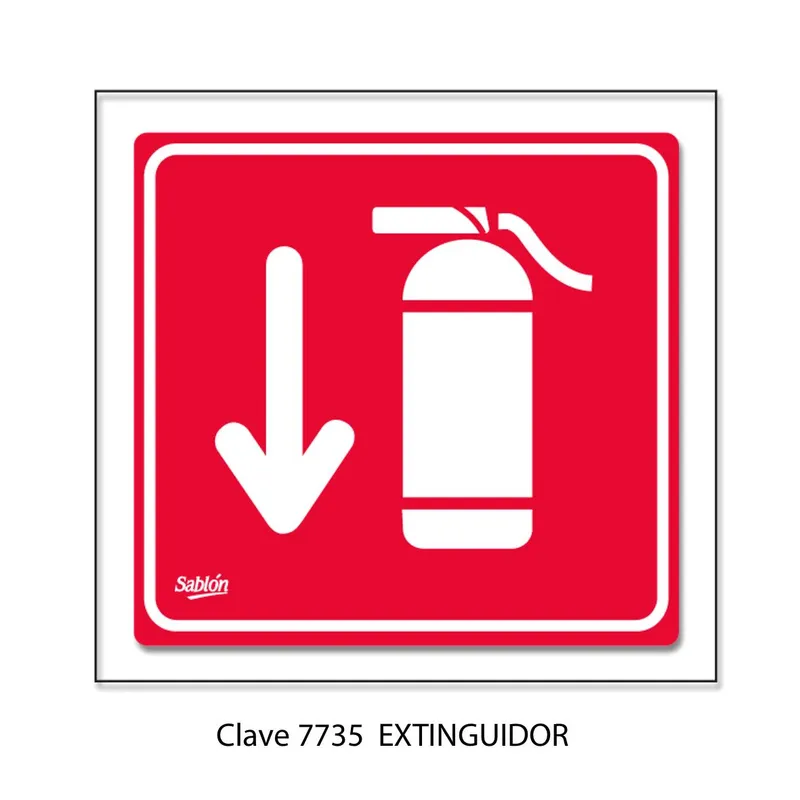 Señal de extinguidor — Placa de Acrílico Adherible — Visibilidad de 0 a 6 metros — Elite Mini