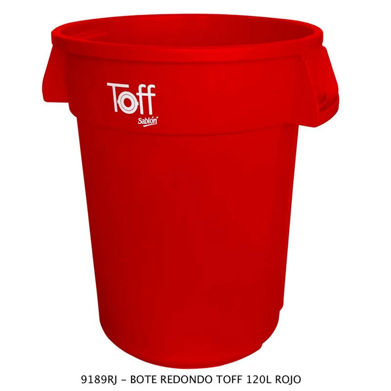 Contenedor de basura TOFF — Capacidad 120 litros — 56.9 cm de diámetro — 70 cm de altura