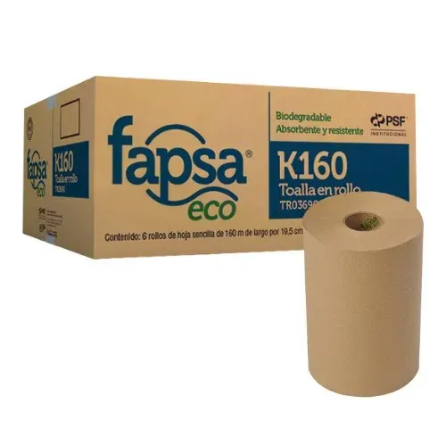 Toalla en Rollo Fapsa Eco K160 160m Café 6 Rollos