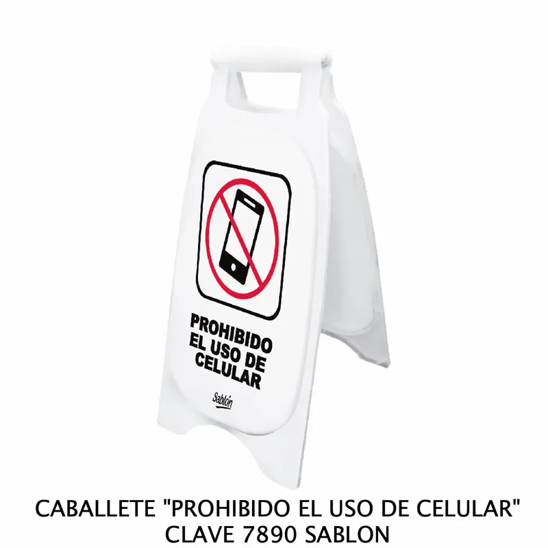 Caballete de Plástico Rígido — Señal: Prohibido el uso de Celular