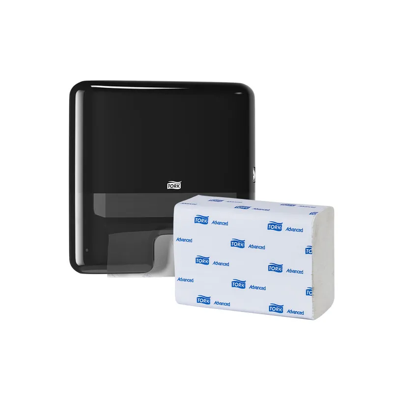 Tork Xpress® Dispensador de Toalla Interdoblada Negro  + 12 paq toallas |250 pzas c/u
