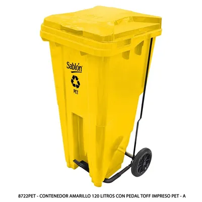 Contenedor Amarillo 120 Litros con Pedal — Impreso Pet