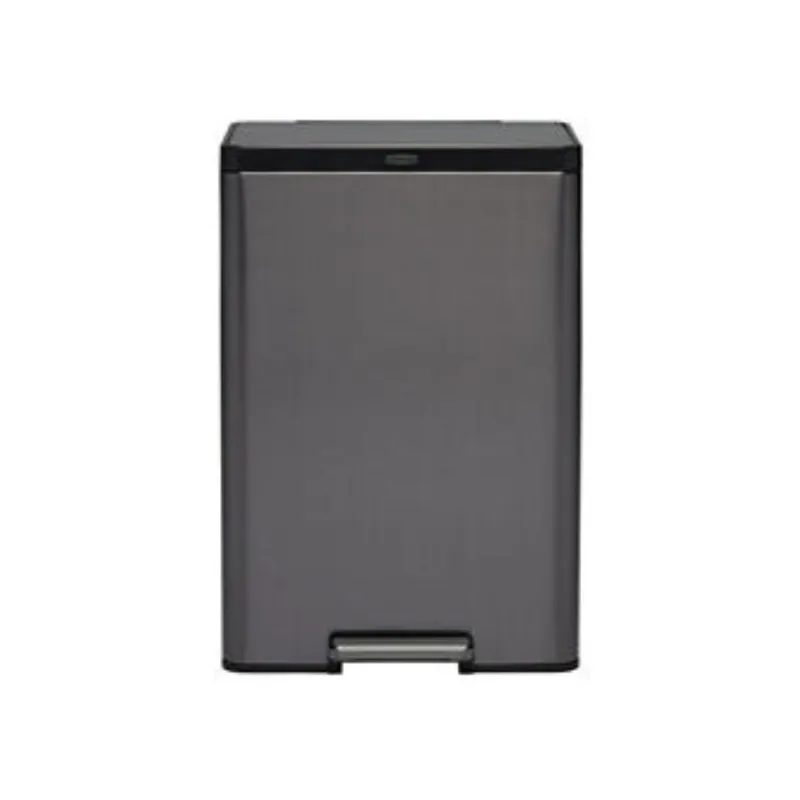 Contenedor de residuos y reciclaje con pedal de dos compartimentos, 39.8 L