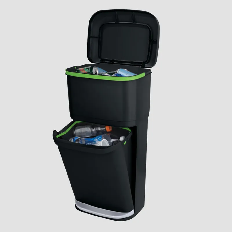 Contenedor En Reciclaje 2 En 1 De 49 Litros
