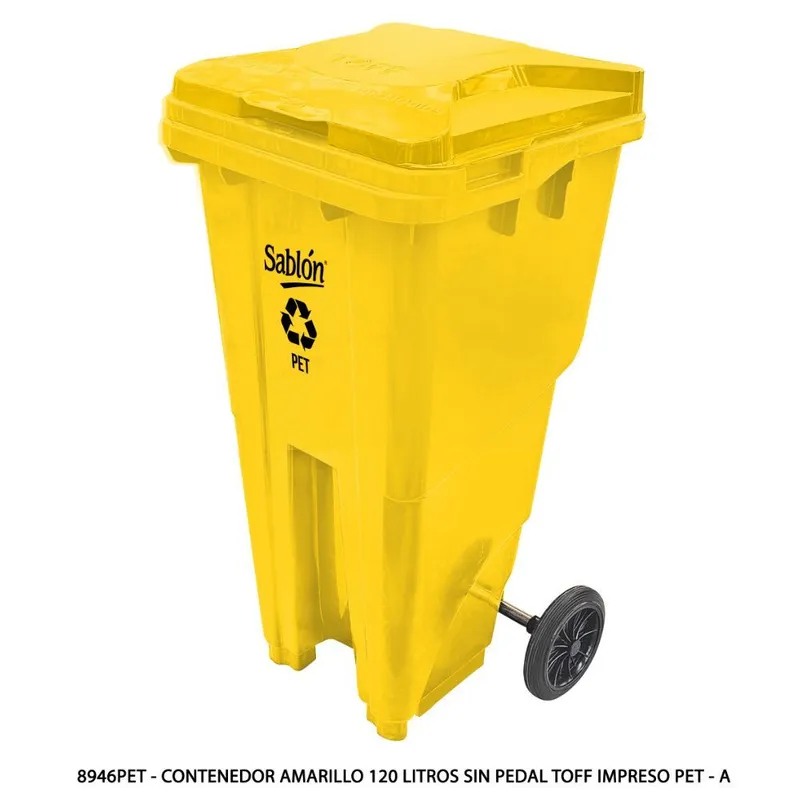 Contenedor Amarillo 120 Litros sin Pedal — Impreso Pet