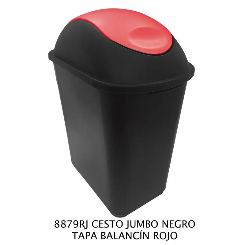 Bote de Basura Mediano Jumbo — 26 litros — Con Tapa Balancín Rojo