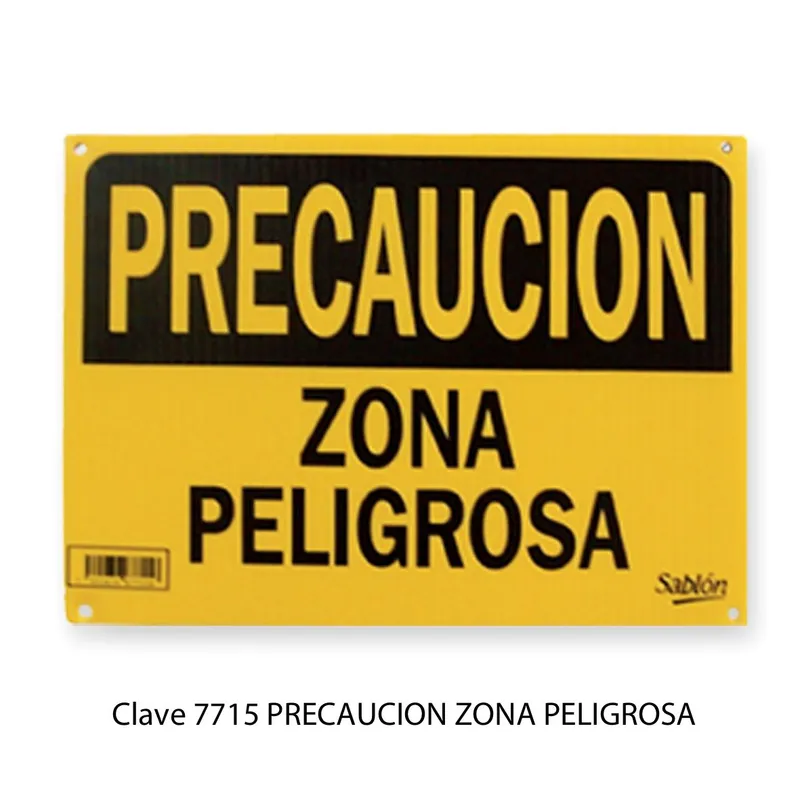Señal de precaución — Letrero de Plástico Corrugado — Visibilidad de 0 a 16 metros