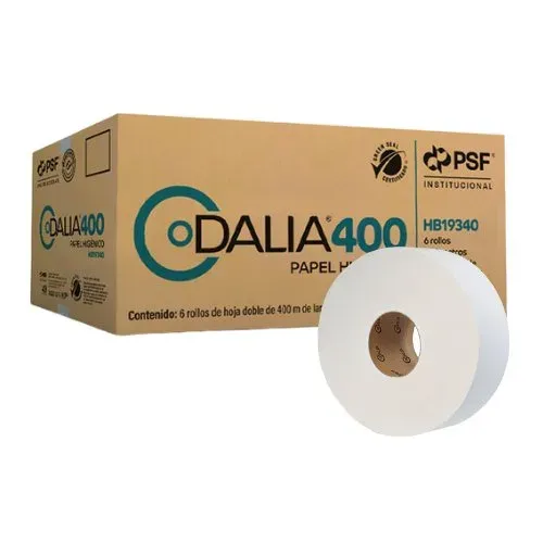 Papel Higiénico Dalia HD400 en Bobina - Caja con 6 Rollos