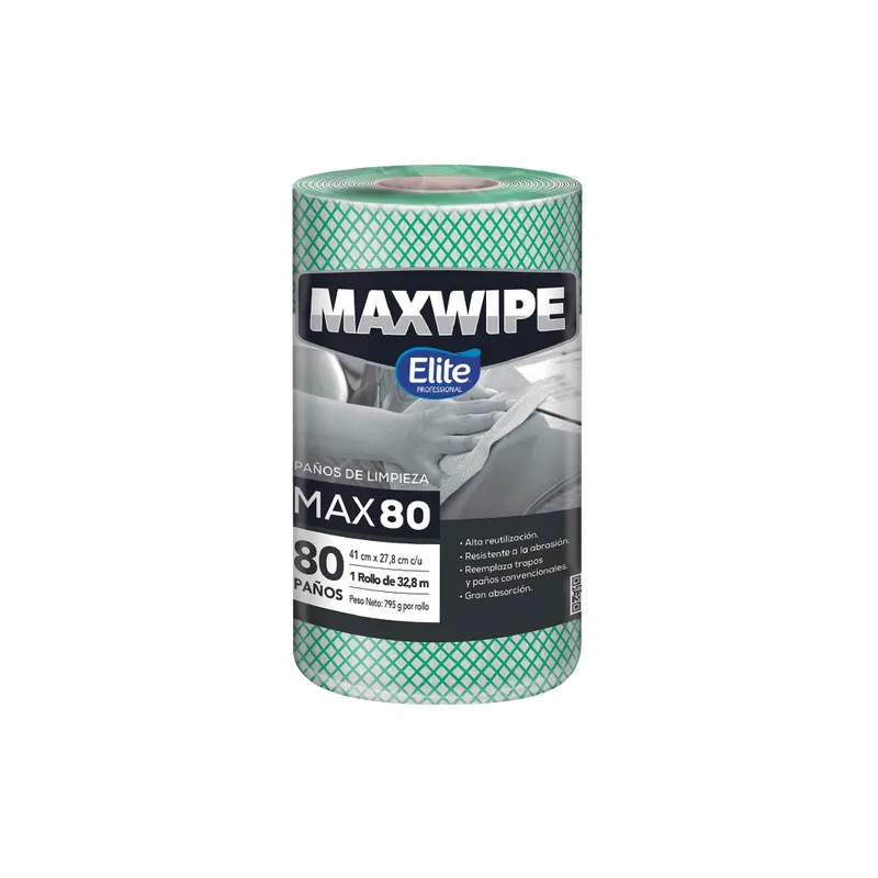 Paño de limpieza MAX80 / Formato Rollo / Verde