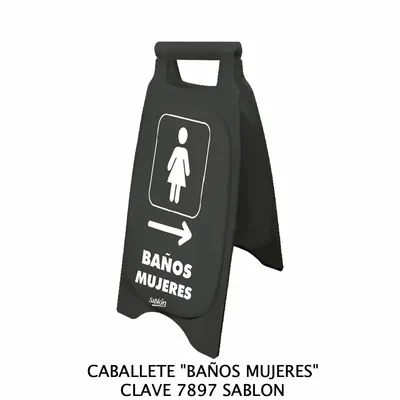 Caballete de Plástico Rígido — Señal: Baño Mujeres