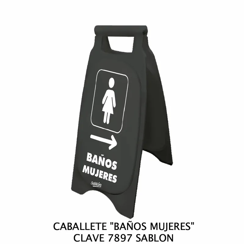 Caballete de Plástico Rígido — Señal: Baño Mujeres