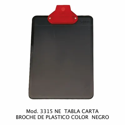 Tabla de Apoyo Tamaño Carta — Material Plástico — Broche Plástico