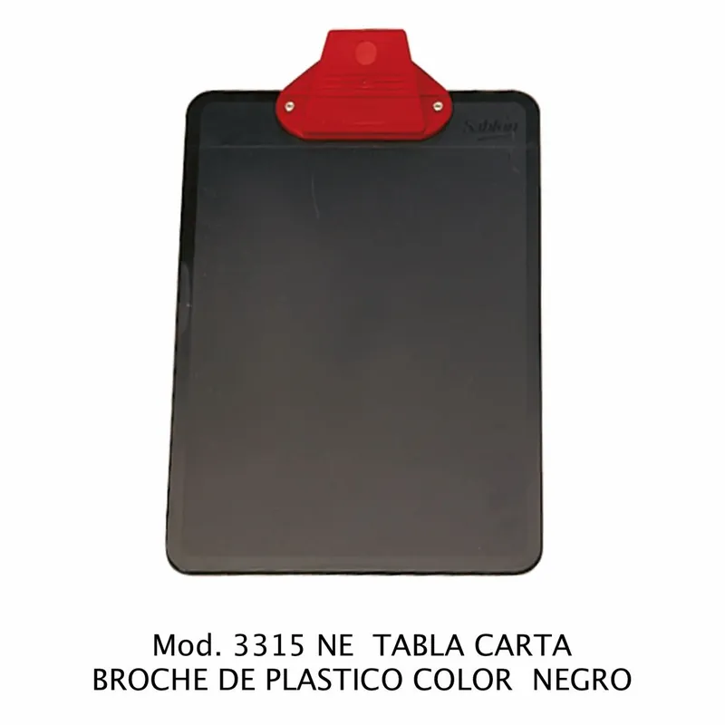 Tabla de Apoyo Tamaño Carta — Material Plástico — Broche Plástico