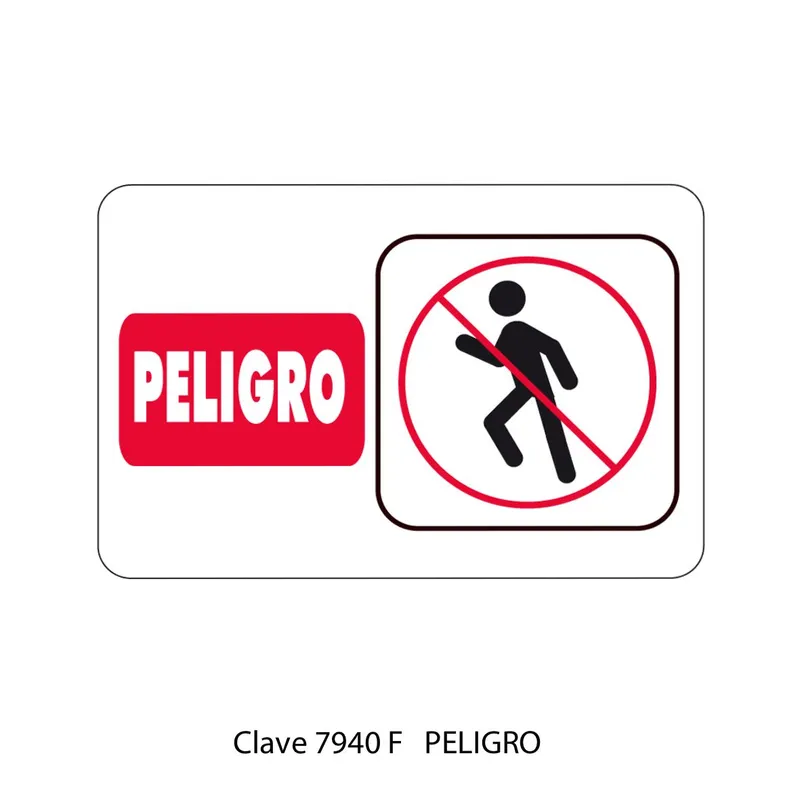 Señal de peligro — Placa Rígida Autoadherible Mediana — Visibilidad de 0 a 8 metros