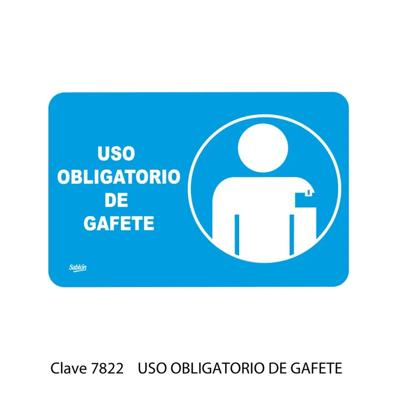 Señal de uso obligatorio — Placa Rígida Autoadherible Grande — Visibilidad de 0 a 12 metros