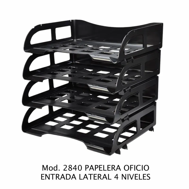 Charola papelera Tamaño Oficio — Entrada Lateral — 4 Niveles