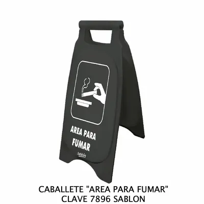 Caballete de Plástico Rígido — Señal: Área para fumar