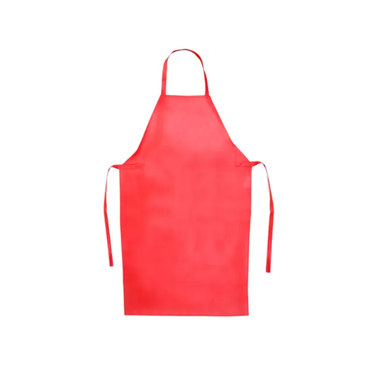 Mandil ahulado rojo de PVC | Delantal impermeable reutilizable | Protección para cocina, limpieza o industria