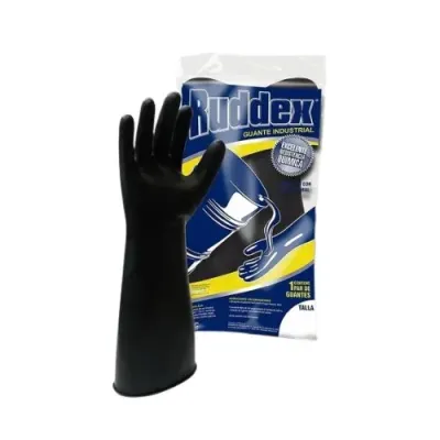 Guante Contra Ácido Adex 350 Negro Talla 9 Uso Industrial