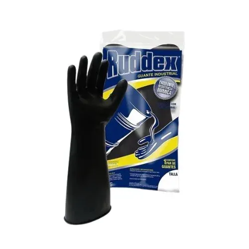 Guante Contra Ácido Adex 350 Negro Talla 9 Uso Industrial