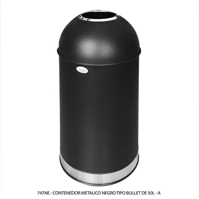 Contenedor Metálico con Tapa Tipo: — “bullet” — Capacidad 50 Litros