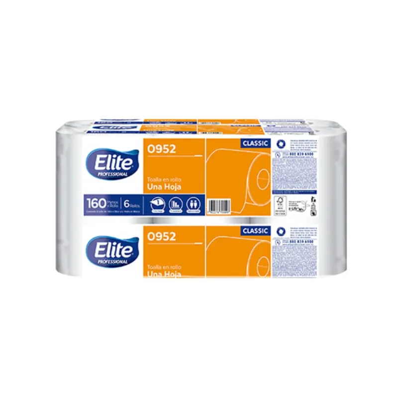 Toalla en Rollo Elite Classic 6 Rollos x 160 Metros