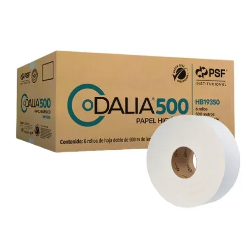 Papel Higiénico Dalia HD 500 en Bobina - Caja con 6 Rollos