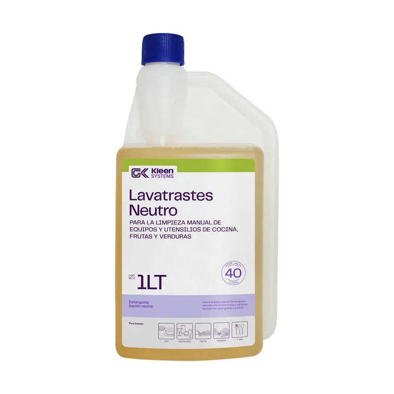 LAVATRASTES NEUTRO 1 L - Detergente concentrado sin aroma para equipos de proceso