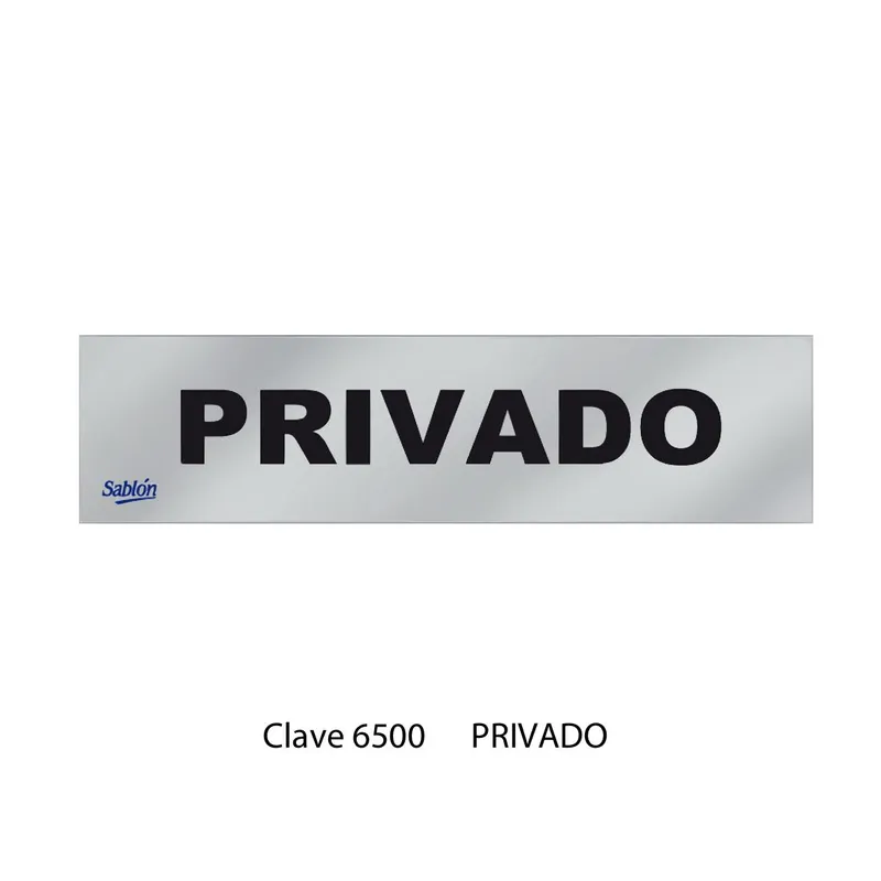 Señal de privado — Placa Rígida Autoadherible Chica — Visibilidad de 0 a 5 metros