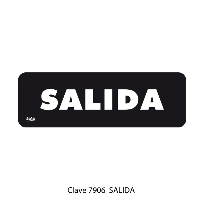 Señal de salida — Placa Rígida Autoadherible Chica — Visibilidad de 0 a 5 metros